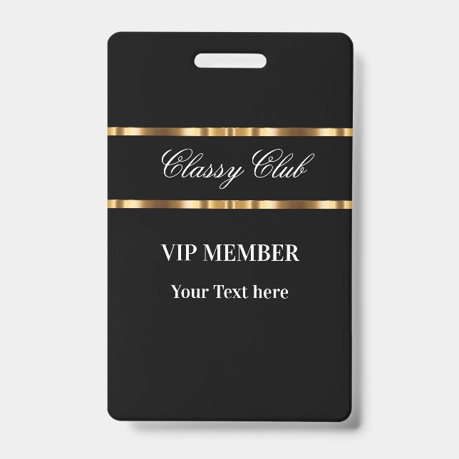 Classy VIP Member Club Guest Badge (Front)
