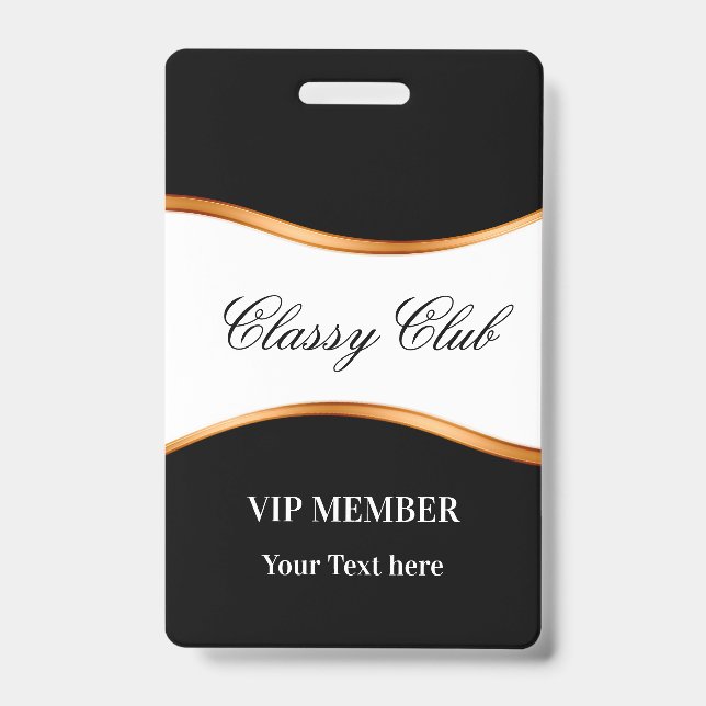 Classy VIP Member Club Guest Badges (Front)