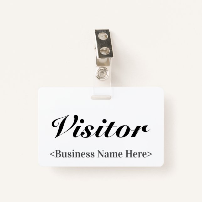 Classy "Visitor" Badge (Front with Clip)