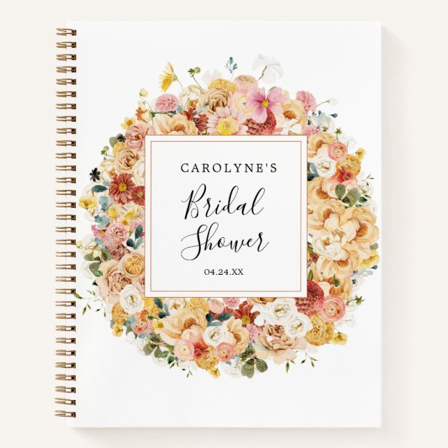 Classy Watercolor Floral  Notebook (Front)