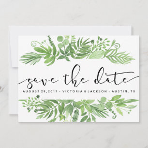 Classy Watercolor wild meadow green save the date