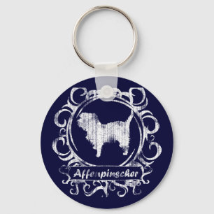 Classy Weathered Affenpinscher Keychain