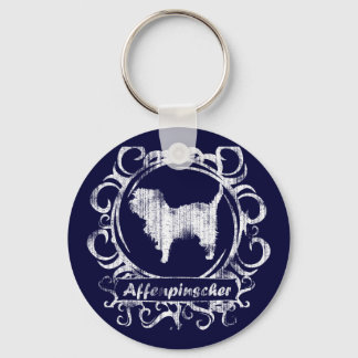 Classy Weathered Affenpinscher Keychain