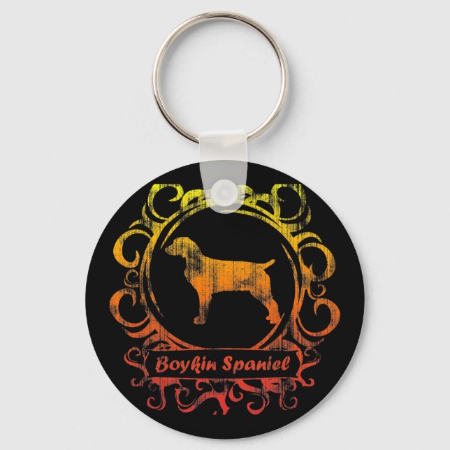 Classy Weathered Boykin Spaniel Keychain (Front)