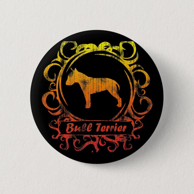 Classy Weathered Bull Terrier 2 Inch Round Button (Front)
