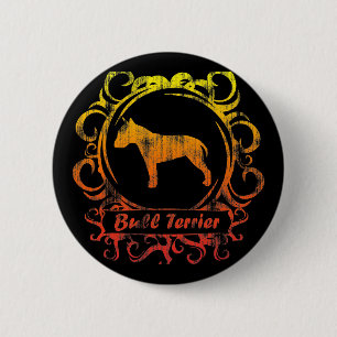 Classy Weathered Bull Terrier 2 Inch Round Button