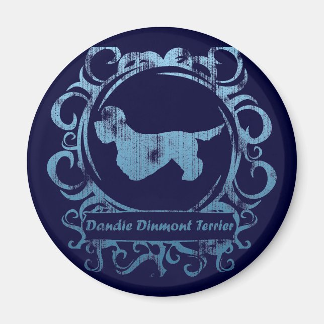 Classy Weathered Dandie Dinmont Terrier Magnet (Front)