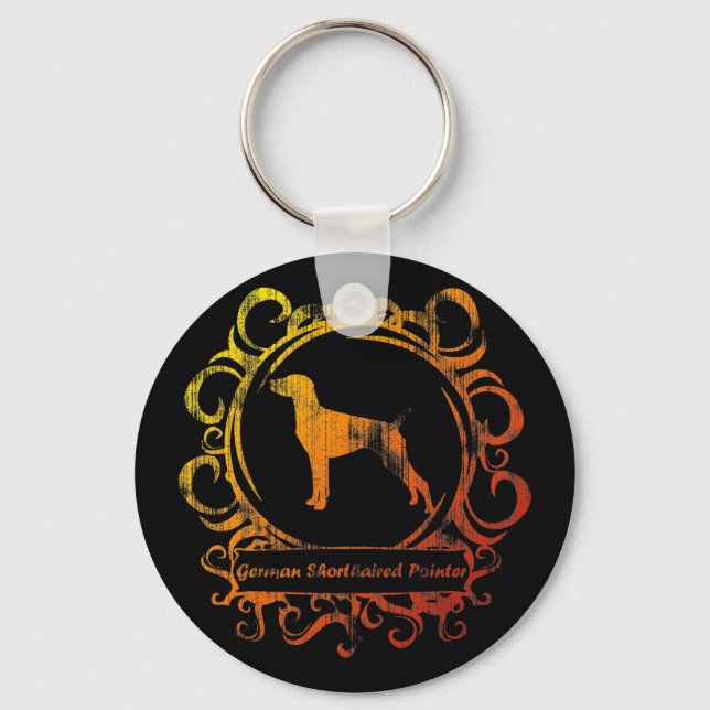 Classy Weathered German Shorthaired Pointer Keychain (Front)