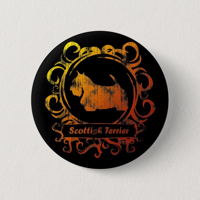 Classy Weathered Scottish Terrier 2 Inch Round Button (Front)