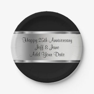 Classy Wedding Anniversary Paper Plate