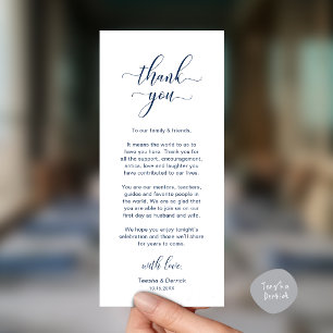 Classy Wedding Dinner Place Setting Thank You Card