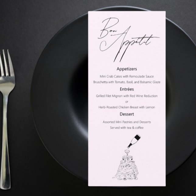 Classy Wedding menu with sketch drawing  (Creator Uploaded)