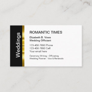 Classy Wedding Officiant Upscale Business Cards