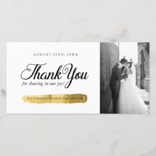 Classy Wedding Photo Thank You Card