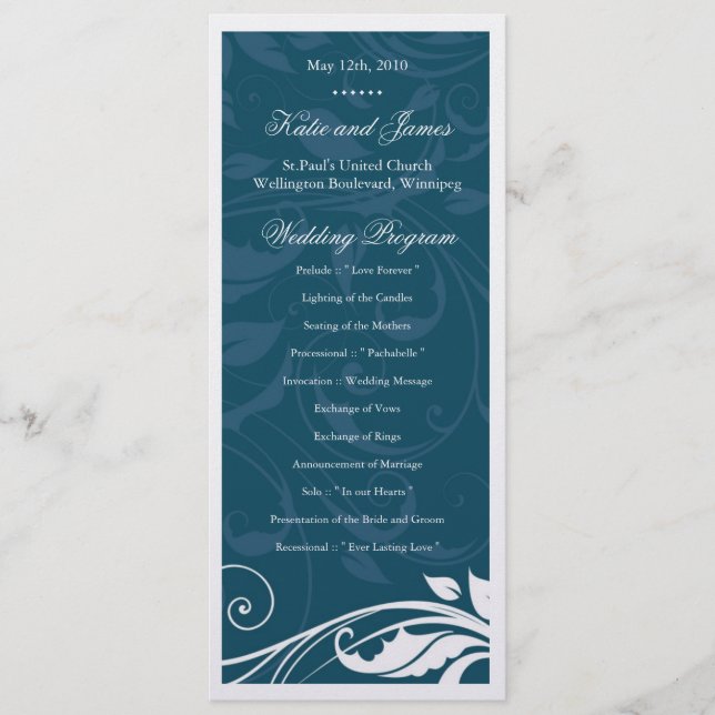 Classy Wedding Program (Front)