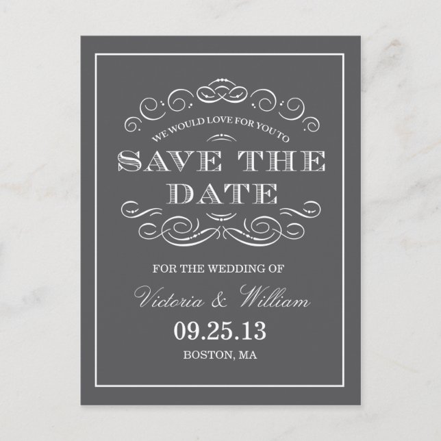 CLASSY WEDDING  | SAVE THE DATE ANNOUNCEMENT (Front)