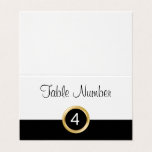 Classy Wedding Table Number Cards<br><div class="desc">Classy designed wedding table number cards in gold black and white colours with elegant number emblem and text you can customize online. Designed as classy wedding table cards on a budget.</div>