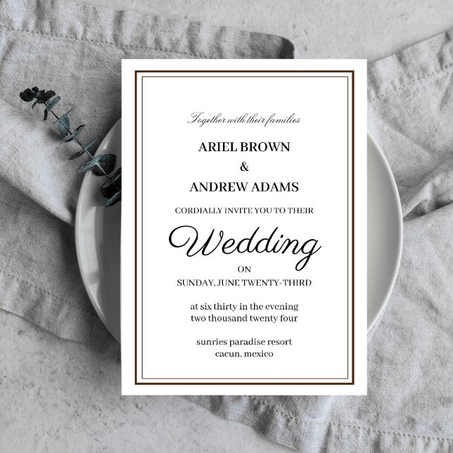 Classy wedding white invitation card (Creator Uploaded)