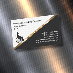 Classy Wheelchair Medical Business Card Magnets