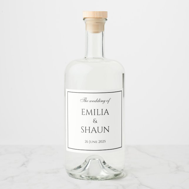Classy White and Black Liquor Labels (Front)