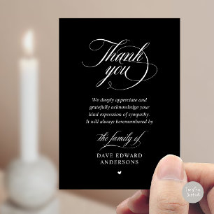 Classy white black Funeral Memorial Sympathy Card