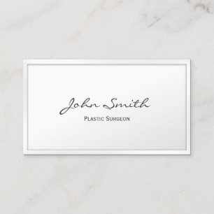 Classy White Border Plastic Surgeon Business Card