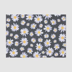 Classy White Daisy Flowers Botanical Tissue Paper