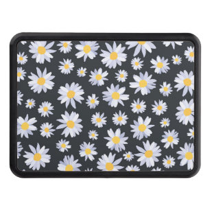 Classy White Daisy Flowers Botanical Trailer Hitch Cover