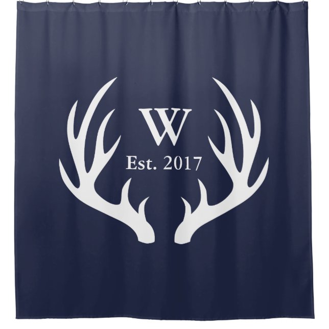 Classy White Deer Antlers & Est. Date (Front)