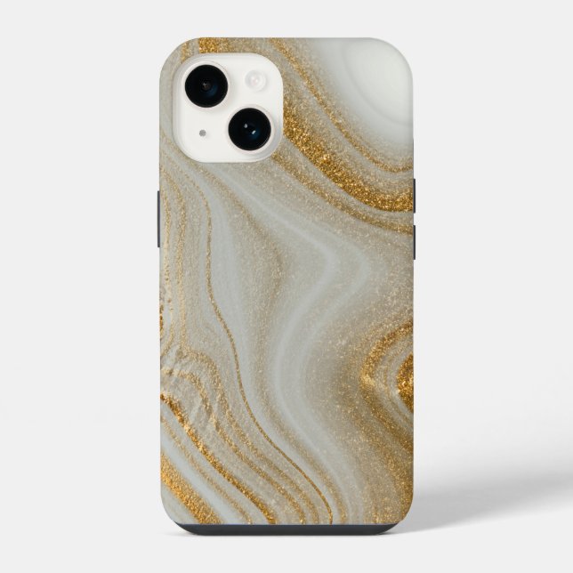 Classy White Gold Marble Pattern iPhone / Android Case (Back)