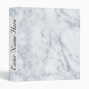 Classy White Marble Look Custom Text Binder