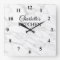 Classy white marble stone kitchen wall clock