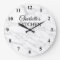 Classy white marble stone kitchen wall clock
