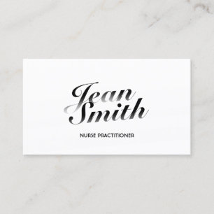 Classy White Nurse Practitioner Business Card
