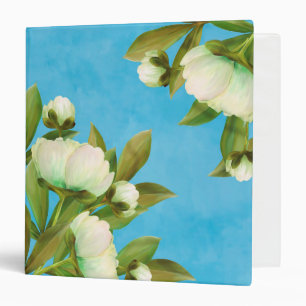 Classy White Peonies Floral Bouquet Binder