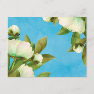 Classy White Peonies Floral Bouquet Postcard
