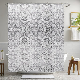 Classy White Shower Curtain Style 2