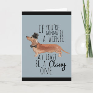 Classy Wiener Dog Watercolor Card