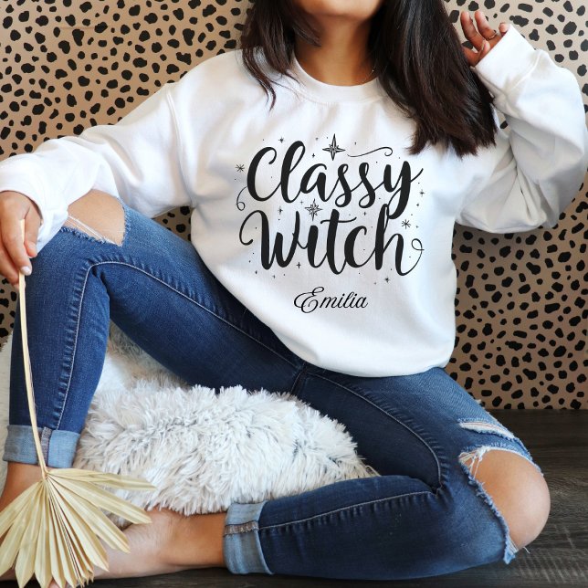 Classy Witch Halloween Customizable Sweatshirt (Creator Uploaded)