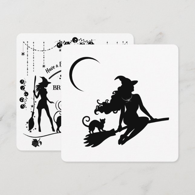 Classy Witch Halloween Party Invitation (Front/Back)