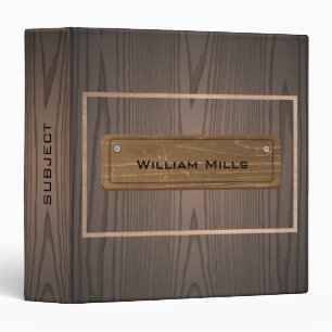 Classy wood texture personalized binder