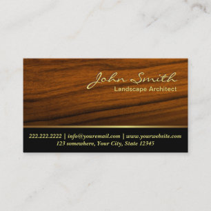 Classy Woodgrain Landscape Architect Business Card