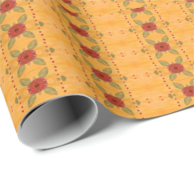 Classy Wrapping Paper in Gold and Reds (Roll Corner)