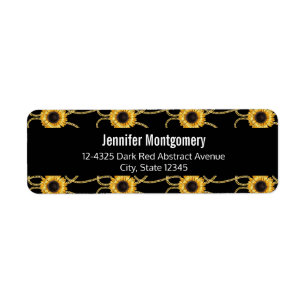 Classy Yellow Sunflowers Stylish Pattern on Black