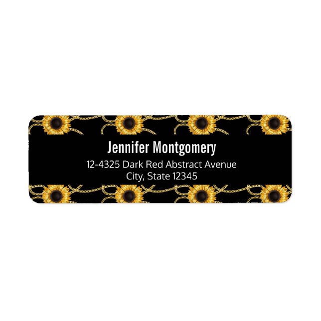 Classy Yellow Sunflowers Stylish Pattern on Black (Front)