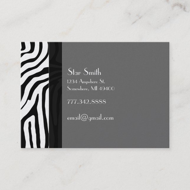 Classy Zebra Skin on Any Colour Card (Front)
