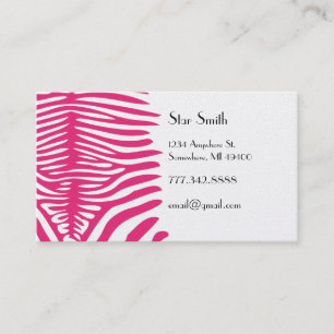 Classy Zebra Skin on Any Colour Card Fuchsia