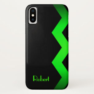 Classy Zig zag Green Personalized Case-Mate iPhone Case