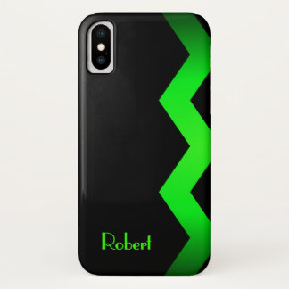 Classy Zig zag Green Personalized Case-Mate iPhone Case