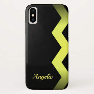 Classy Zig zag Yellow Personalized Case-Mate iPhone Case
